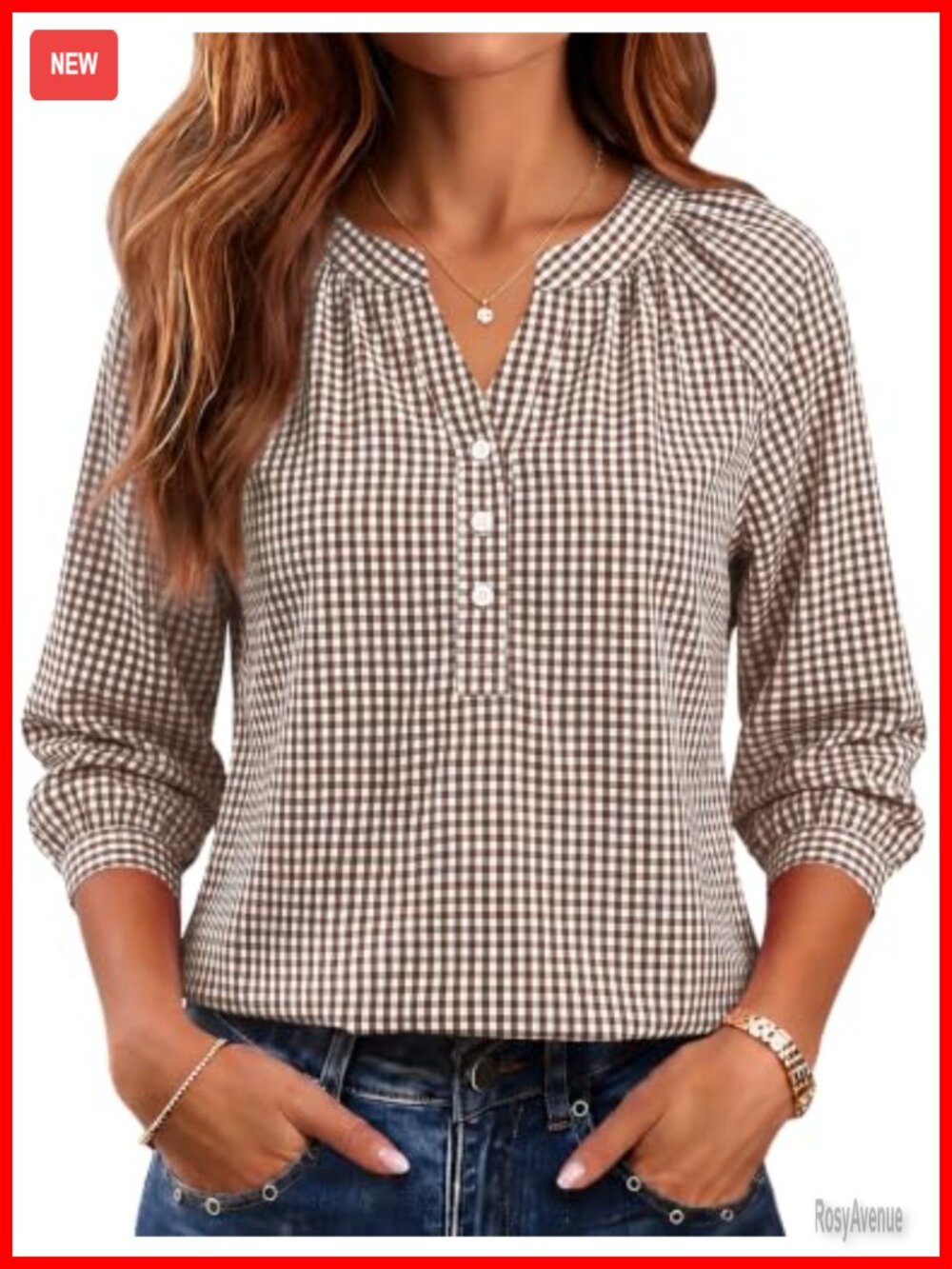 Women's 100% Cotton Long Sleeve Button Down V Neck Blouse
